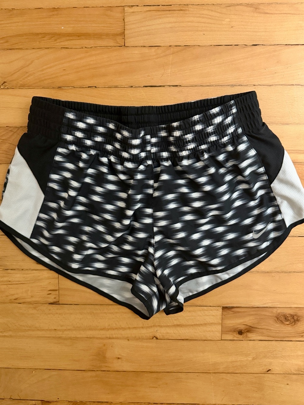 Nike Black & White Patterned Women's Athletic Shorts